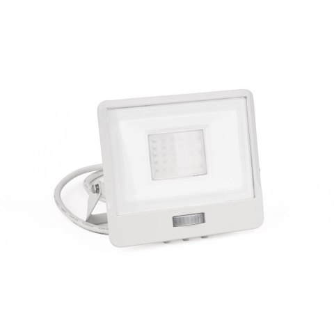 Projektor LED V-TAC 30W SAMSUNG CHIP czujnik ruchu biały przewód 1M VT-138S-1 6400K 2340lm 5 lat gwarancji