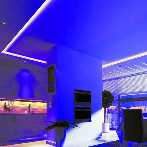 Taśma LED V-TAC 12V SMD5050 300LED IP20 11W/m VT-5050 60-IP20-11 Kolor Niebieski