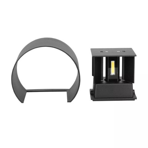 Oprawa ścienna 5W V-TAC góra dół regulowana czarny okrągły IP65 BRIDGELUX VT-756-B 4000K 700lm