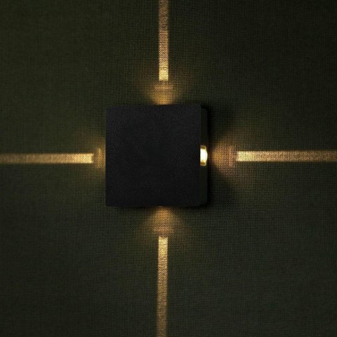 Oprawa ścienna V-TAC 4W LED IP65 czarny kwadrat VT-704 3000K 428lm