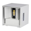 Oprawa ścienna V-TAC 5W kinkiet góra dół regulowana biały kwadrat IP65 BRIDGELUX VT-759-W 4000K 700lm