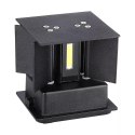Oprawa ścienna V-TAC 5W kinkiet góra dół regulowana czarny kwadrat IP65 BRIDGELUX VT-759-B 4000K 700lm