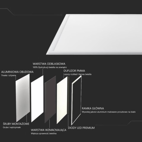 Panel LED V-TAC 29W 600x600 120Lm/W pmma VT-6129 4000K 3480lm