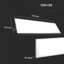 Panel LED V-TAC 45W 1200x300 pmma VT-12030 3000K 3600lm