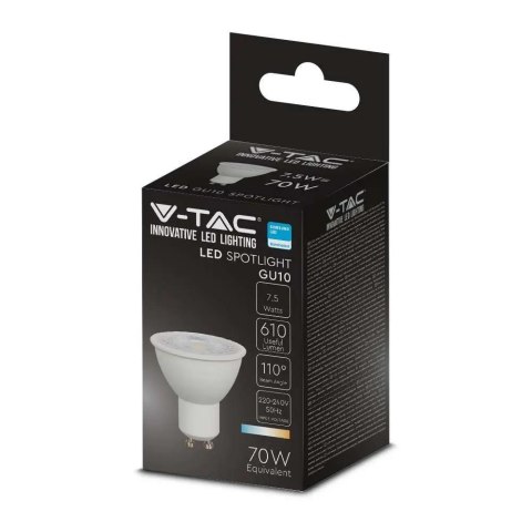 Żarówka LED V-TAC SAMSUNG CHIP GU10 7,5W 110st VT-292 6500K 610lm 5 lat gwarancji