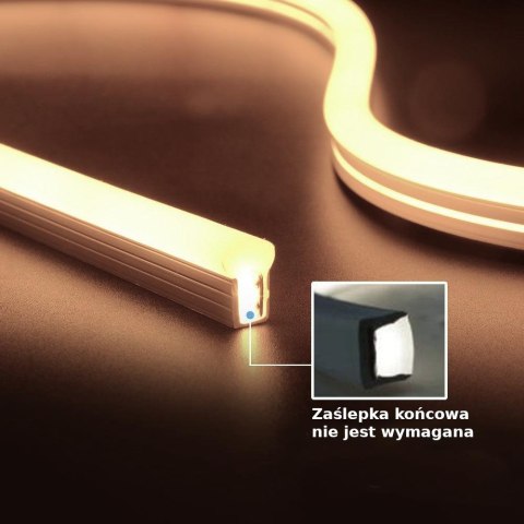 Neon flex V-TAC 24V IP68 10mb cięcie co 5cm 6,5W/m IP68 VT-554 Kolor Żółty 260lm