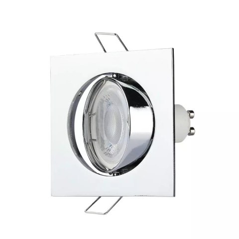 Oczko V-TAC GU10 kwadrat ruchome chrom VT-779-CH-SQ