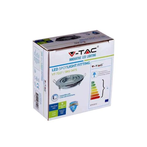 Oczko V-TAC GU10 okrągłe ruchome chrom VT-7227RD-SS