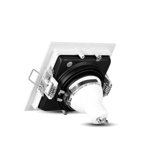 Oczko V-TAC aluminiowe GU10 kwadrat białe/czarne VT-781SQ-WH