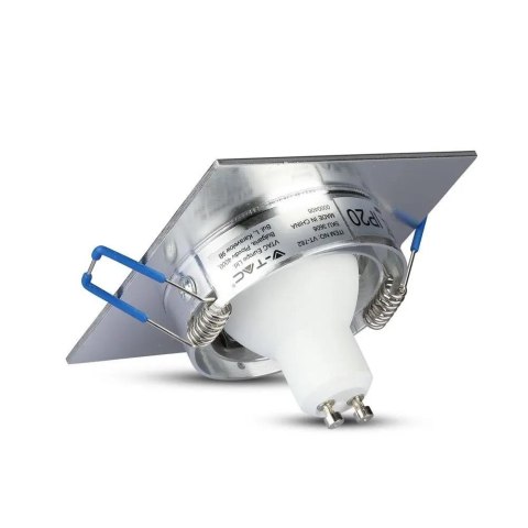 Oczko V-TAC aluminiowe odlew 1xGU10 kwadrat aluminium szczotkowane VT-782SQ-AB