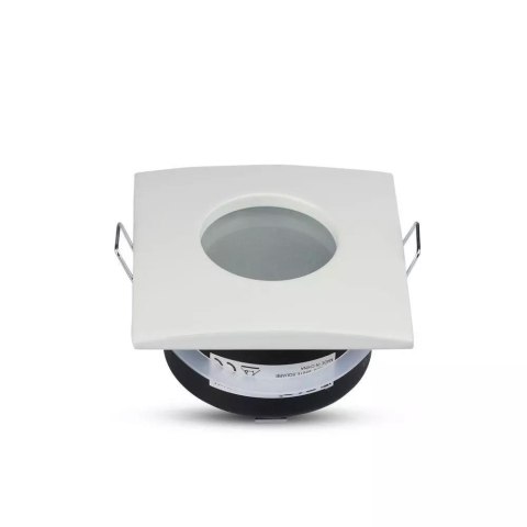 Oczko V-TAC aluminiowe odlew szczelne z szybą IP54 GU10 kwadrat 84x84mm białe VT-787SQ-WH