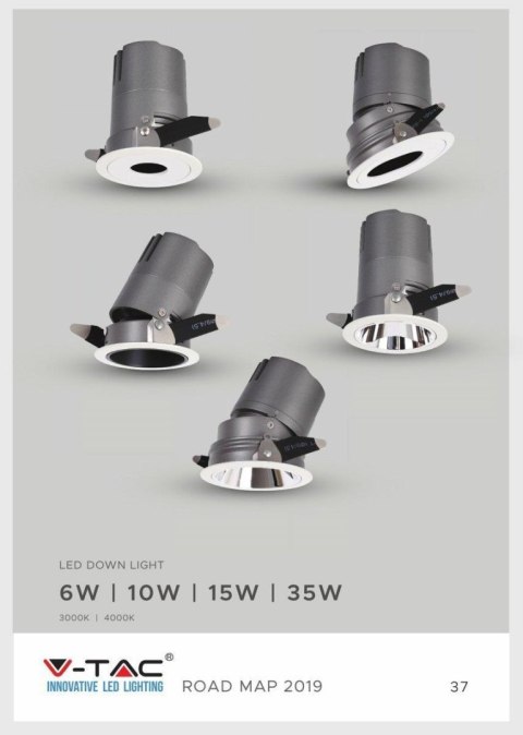 Oprawa LED downlight V-TAC 6W COB CREE CRI95+UGR19 24st VT-2907 3000K 400lm 5 lat gwarancji