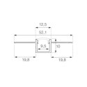Profil aluminiowy anodowany do gipsowania 95mm V-TAC 2mb klosz mleczny VT-8102