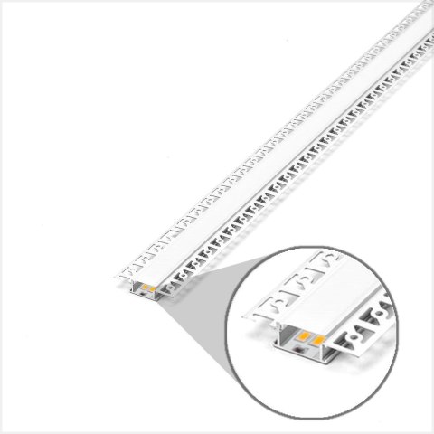 Profil aluminiowy anodowany do gipsowania na dwie taśmy V-TAC 2mb klosz mleczny VT-8101