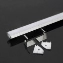 Profil aluminiowy anodowany kątowy V-TAC 2mb klosz mleczny VT-8114