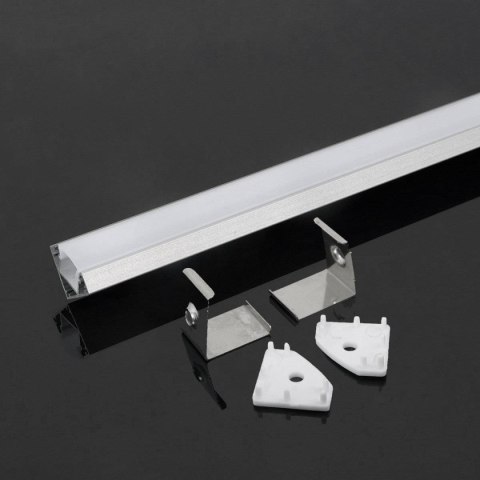 Profil aluminiowy anodowany kątowy V-TAC 2mb klosz mleczny VT-8114