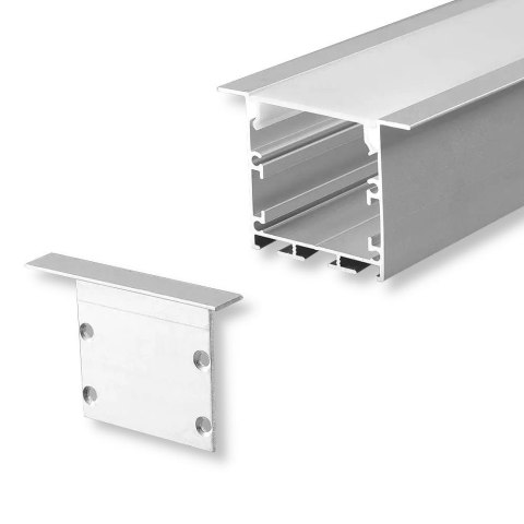 Profil aluminiowy anodowany wpuszczany 50x35mm V-TAC 2mb klosz mleczny VT-8126