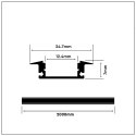 Profil aluminiowy wpuszczany biały V-TAC 2mb klosz mleczny VT-8106-W 5 lat gwarancji