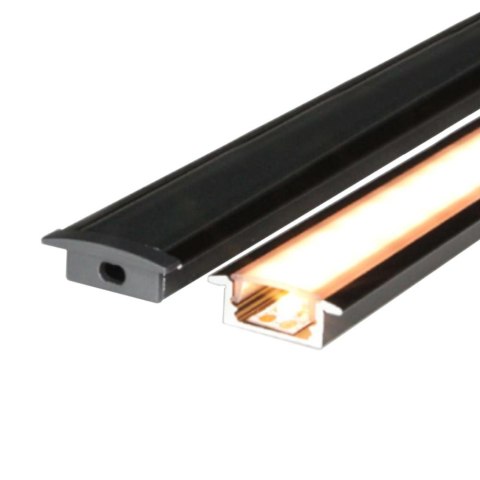 Profil aluminiowy wpuszczany czarny V-TAC 2mb klosz czarny VT-8106