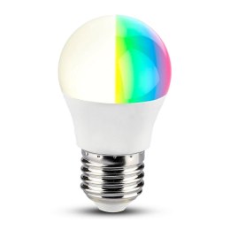 Żarówka LED smart WI-FI V-TAC 4.5W E27 kulka G45 tuya Amazon Alexa Google Home VT-5124 RGB+2700K-6400K 300lm