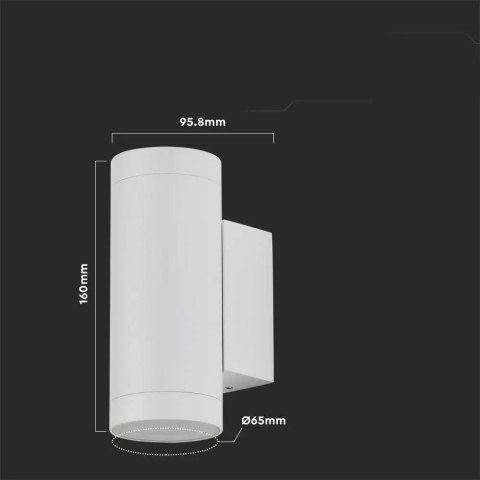 Kinkiet ścienny ogrodowy elewacyjny V-TAC góra dół 2xGU10 biały IP54 VT-11015
