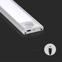Oprawa podszafkowa V-TAC 2,5W LED srebrna czujnik ruchu ładowanie USB 60cm VT-8143 4000K 260lm