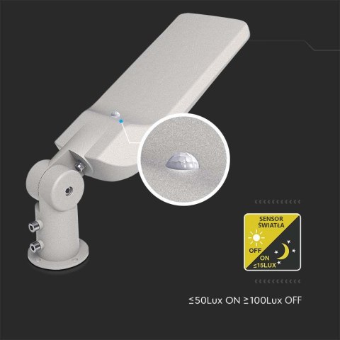 Oprawa uliczna LED V-TAC SAMSUNG CHIP z regulacją i czujnikiem światła 50W 100Lm/W VT-59ST-S 6500K 5000lm 5 lat gwarancji