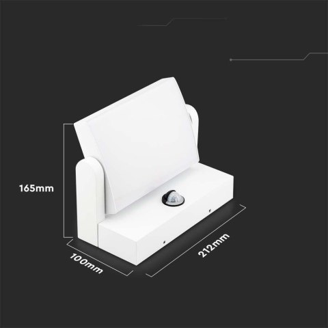 Projektor oprawa elewacyjna V-TAC 17W LED czujnik ruchu biała IP65 VT-11020S 4000K 2520lm