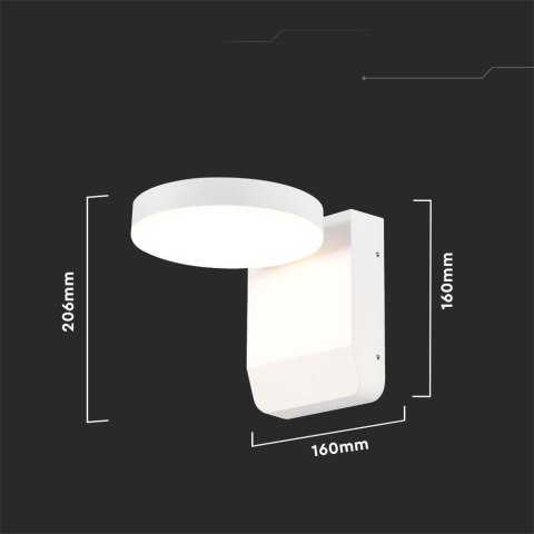 Projektor oprawa elewacyjna V-TAC 17W LED okrągła biała IP65 VT-11020 3000K 2520lm