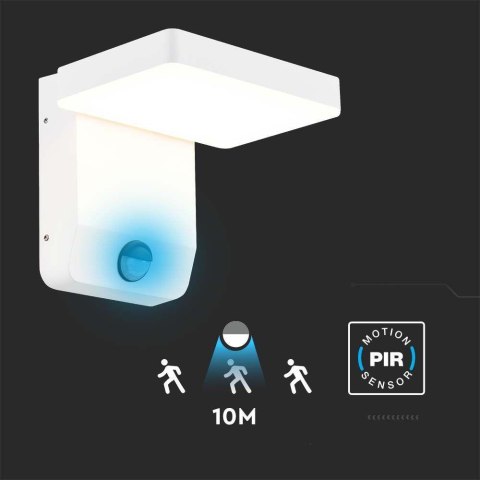 Projektor oprawa elewacyjna V-TAC 17W czujnik ruchu biała IP65 VT-11020S 4000K 2520lm