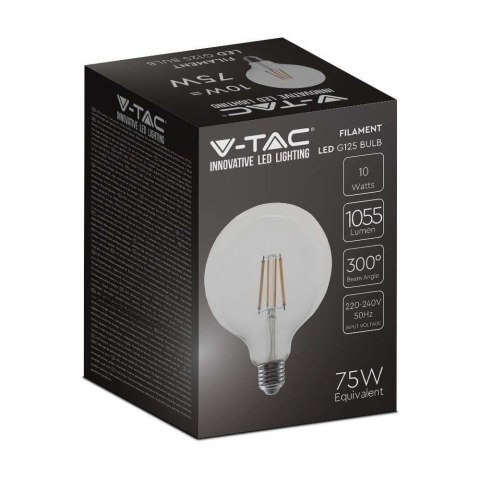 Żarówka LED 10W filament E27 kula glob G125 V-TAC VT-1979 3000K 1055lm