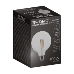 Żarówka LED V-TAC 12W filament E27 kula glob G125 VT-2143 3000K 1521lm