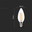Żarówka LED V-TAC 4W filament E14 świeczka VT-1986 6500K 400lm
