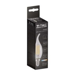 Żarówka LED V-TAC 4W filament E14 świeczka płomyk VT-1997 3000K 400lm