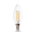 Żarówka LED V-TAC 4W filament E14 świeczka ściemnialna VT-2304D 3000K 400lm