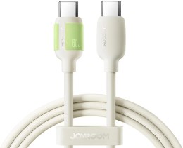 Kabel Joyroom S-A53 60W USB-C - USB-C z fluorescencyjną końcówką 2 m - beżowy
