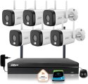 Zestaw monitoringu IP Dahua 6 Kamer WI-FI 5MPx aktywne odtraszanie LED IR do 30m