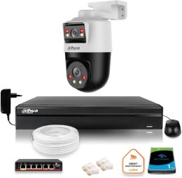 Zestaw monitoringu IP Dahua kamera obrotowa 2MP+2MP dysk 1TB