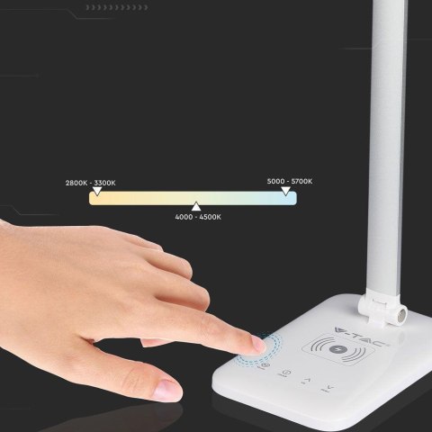 Lampka biurkowa V-TAC 7W 3w1 indukcja zmiana barwy biała VT-1027 2700K-6500K 400lm