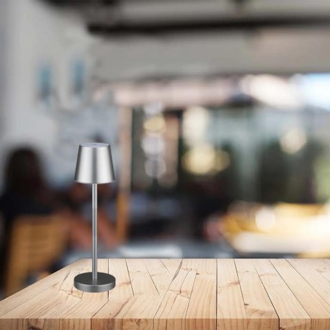 Lampka biurkowa nocna V-TAC 3W LED 39cm ładowanie ściemnianie szara VT-7703 3000K 70lm