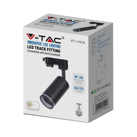 Oprawa GU10 V-TAC szynosystem 3F czarna VT-11016-B