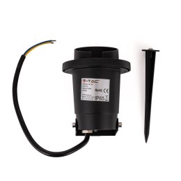 Oprawa gruntowa ogrodowa wbijana aluminium GU10 czarna z daszkiem IP65 V-TAC VT-7704 3 lata gwarancji