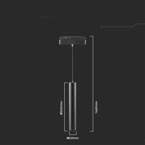 Oprawa projektor szynosystem smart 48V V-TAC 8W LED CCT 30st smart WI-FI tracklight czarna VT-908D 2700K-6400K 700lm 3 lata gwar