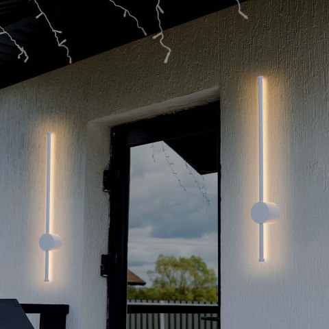 Oprawa ścienna elewacyjna LED V-TAC 12W IP65 biała 63cm VT-11112-W 4000K 1590lm