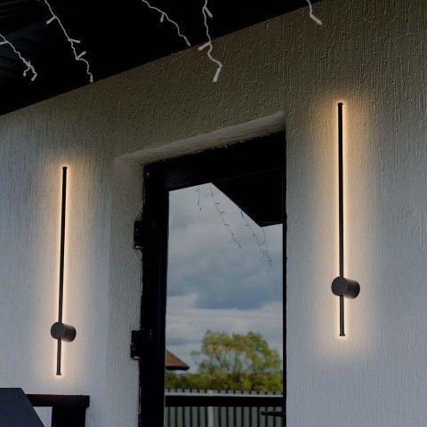 Oprawa ścienna elewacyjna LED V-TAC 12W IP65 czarna 63cm VT-11112-B 3000K 1400lm