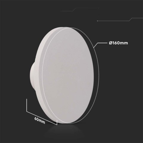 Oprawa ścienna kinkiet 12W V-TAC biały okrągły IP65 VT-8612W-RD 4000K 1400lm