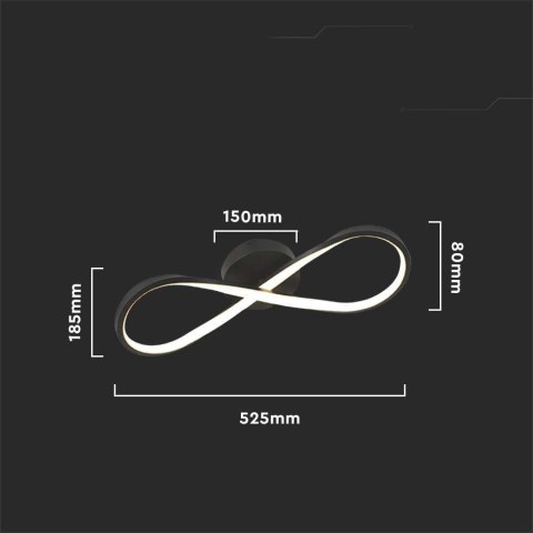 Oprawa sufitowa V-TAC 24W LED czarna VT-7789 3000K 2560lm