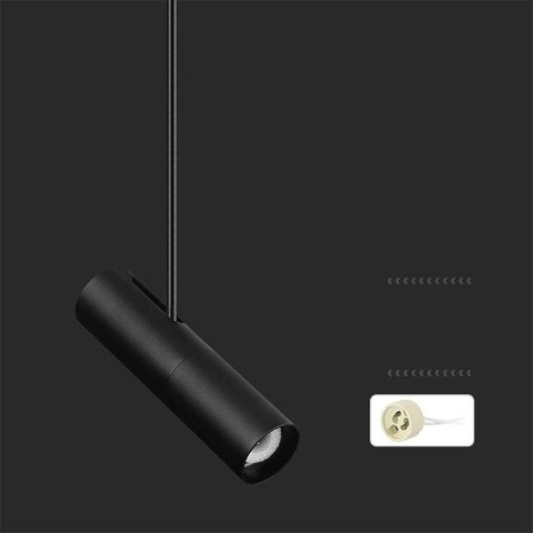 Oprawa sufitowa V-TAC GU10 regulowana 830-1170mm czarna VT-7900 3 lata gwarancji