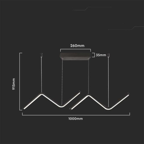Oprawa zwieszana V-TAC 12W LED czarna 4000K 1280lm