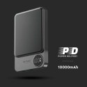 Power bank V-TAC 10000mAh szary magnetyczny 9mm aluminium lightning LCD szybki 20W V-TAC VT-100011-SG